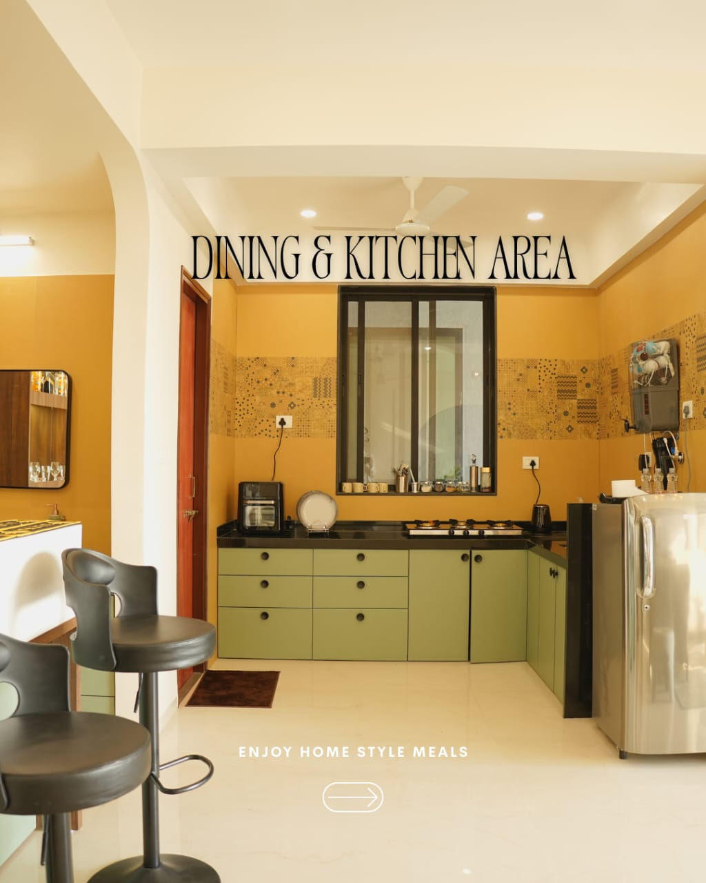Seascape dining and kitchen area
