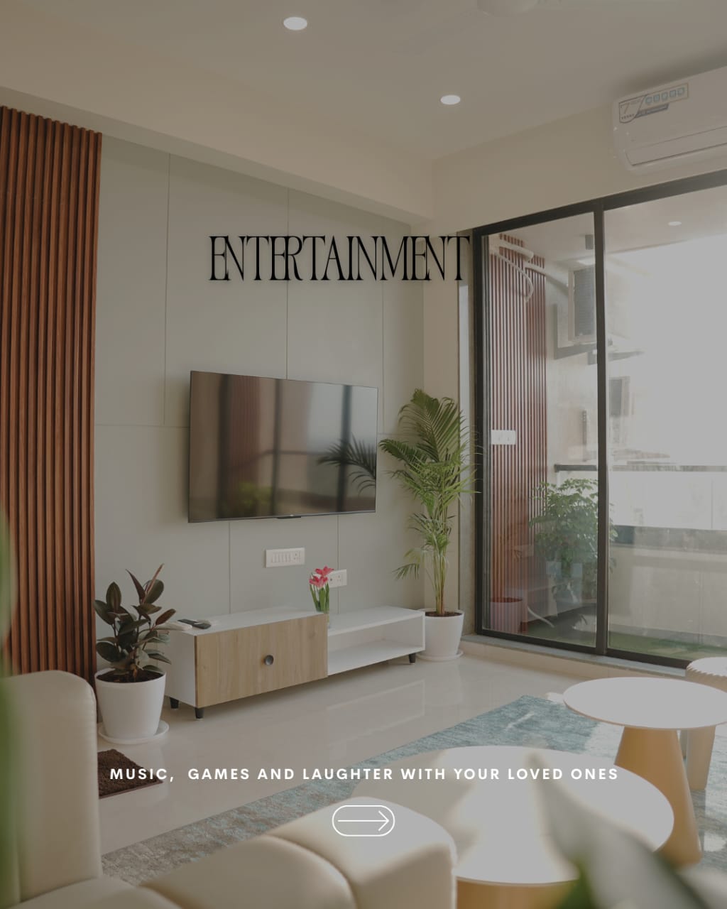 Seascape entertainment lounge with television