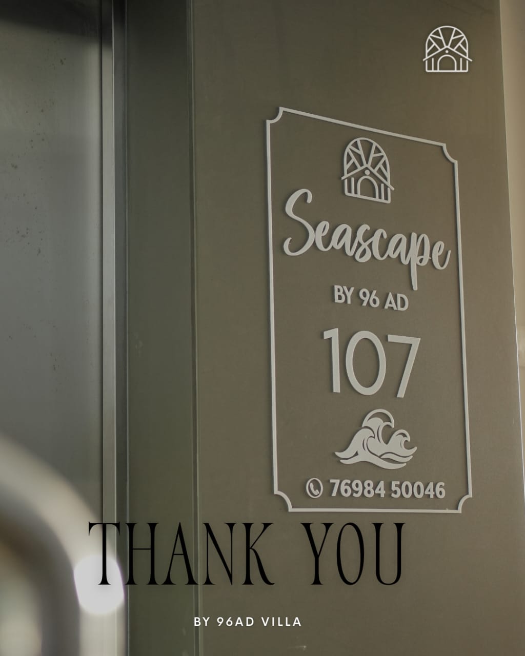 Seascape by 96 AD villa entrance signage